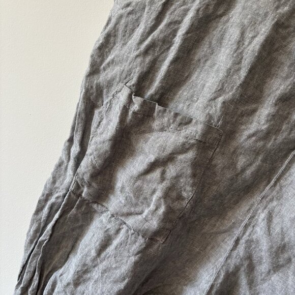 Linen Fairy Tales Overalls Womens 100% Linen Gray Lagenlook SEE MEASUREMENTS! - Picture 8 of 14